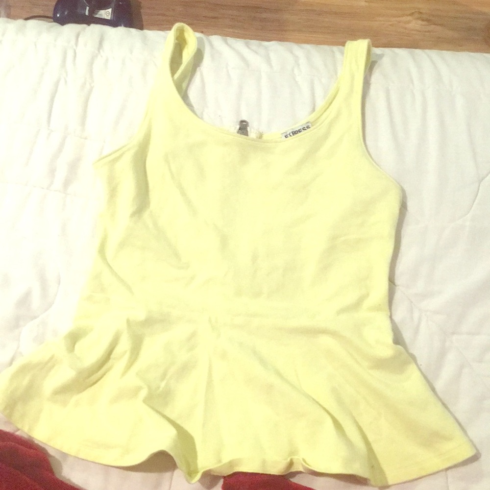 Yellow peplum tank